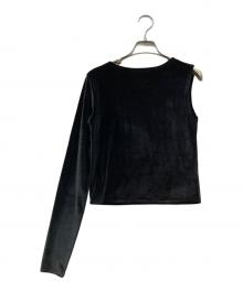 nothingeverything（ナッシングエブリシング）の古着「Velvet one-shoulder top」｜ブラック