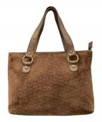 CELINEセリーヌ）の古着「マカダム スウェードハンドバッグ」｜ブラウン