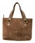 CELINE (セリーヌ) マカダム スウェードハンドバッグ ブラウン：9000円