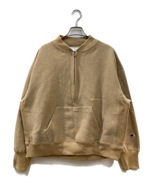 FRAMeWORK（フレームワーク）FRAMeWORK (フレームワーク) Champion (チャンピオン) ハーフジップスウェット ベージュ サイズ:Mの古着・服飾アイテム