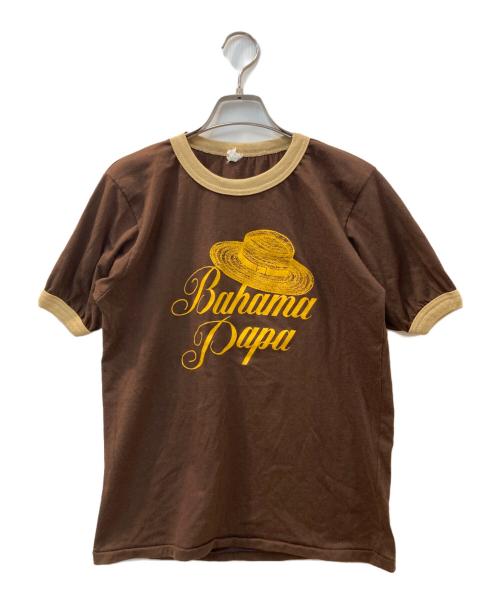 VINTAGE（ヴィンテージ）VINTAGE (ヴィンテージ) リンガーT ブラウン サイズ:Lの古着・服飾アイテム