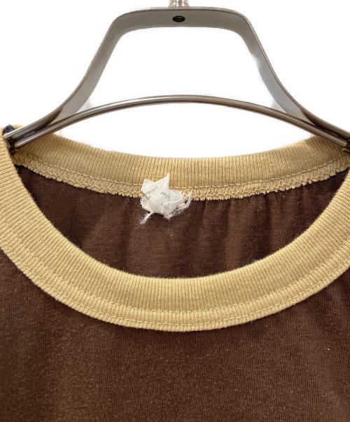VINTAGE（ヴィンテージ）VINTAGE (ヴィンテージ) リンガーT ブラウン サイズ:Lの古着・服飾アイテム