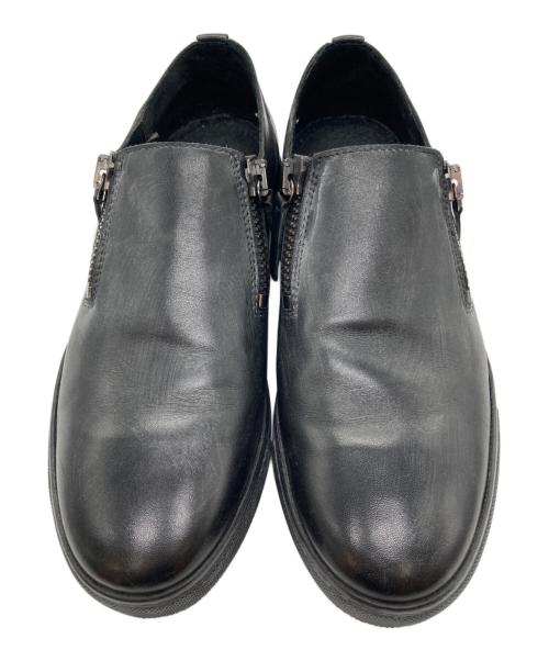 DIESEL（ディーゼル）DIESEL (ディーゼル) ジップレザースリッポン ブラック サイズ:41の古着・服飾アイテム