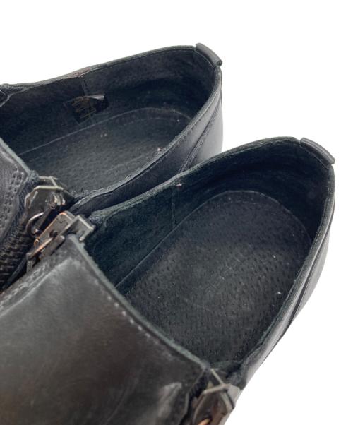 DIESEL（ディーゼル）DIESEL (ディーゼル) ジップレザースリッポン ブラック サイズ:41の古着・服飾アイテム