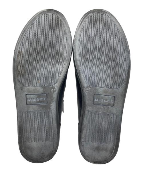 DIESEL（ディーゼル）DIESEL (ディーゼル) ジップレザースリッポン ブラック サイズ:41の古着・服飾アイテム