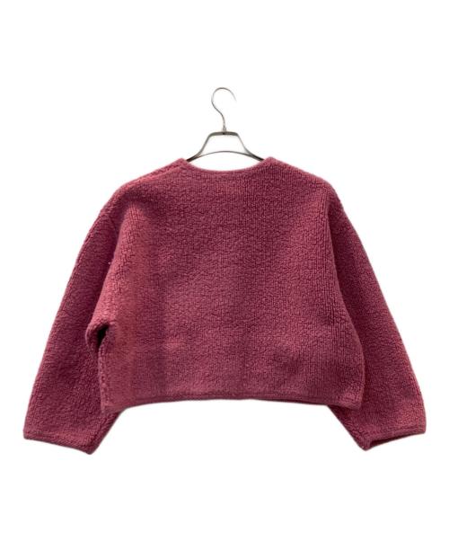 Mila Owen（ミラオーウェン）Mila Owen (ミラオーウェン) パイル編みショート丈金釦ニットジャケット ピンクの古着・服飾アイテム