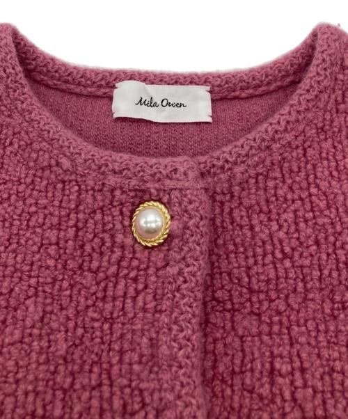 Mila Owen（ミラオーウェン）Mila Owen (ミラオーウェン) パイル編みショート丈金釦ニットジャケット ピンクの古着・服飾アイテム