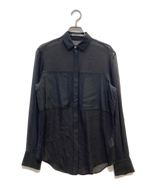 T by ALEXANDER WANG（ティーバイアレキサンダーワン）T by ALEXANDER WANG (ティーバイアレキサンダーワン) シルクシャツ ブラック サイズ:XSの古着・服飾アイテム