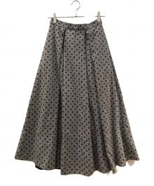 HER LIP TO（ハーリップトゥ）の古着「Tweed Flocked Dot Long Skirt」｜グレー