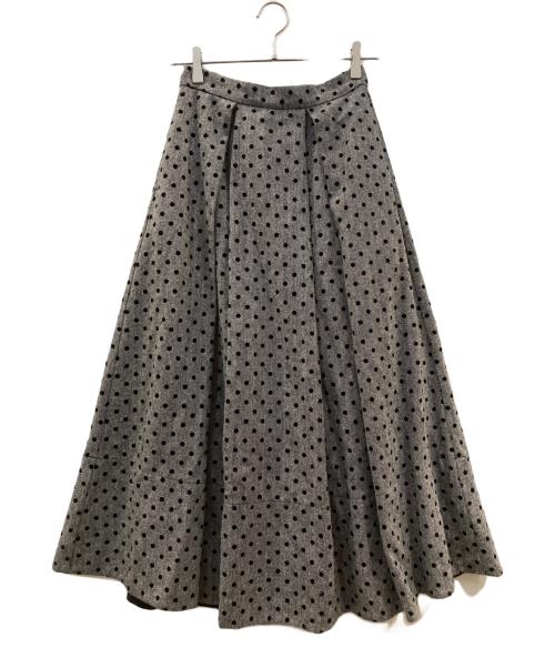 HER LIP TO（ハーリップトゥ）HER LIP TO (ハーリップトゥ) Tweed Flocked Dot Long Skirt グレー サイズ:Mの古着・服飾アイテム