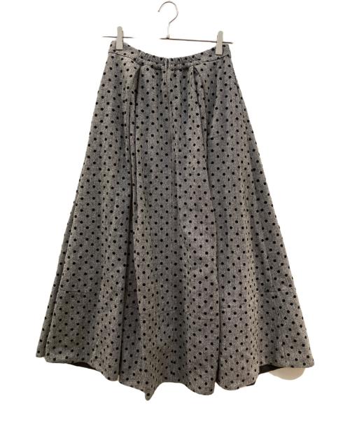 HER LIP TO（ハーリップトゥ）HER LIP TO (ハーリップトゥ) Tweed Flocked Dot Long Skirt グレー サイズ:Mの古着・服飾アイテム