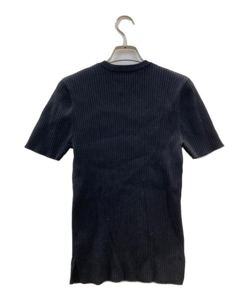 Mila Owen（ミラオーウェン）Mila Owen (ミラオーウェン) ハーフスリーブオーガニックリブニット ブラック サイズ:1の古着・服飾アイテム