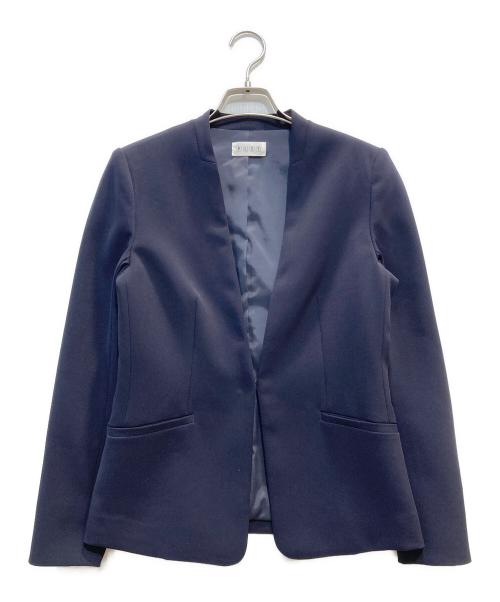 PLST（プラステ）PLST (プラステ) ノーカラージャケット ネイビー サイズ:Sの古着・服飾アイテム