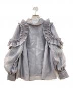 Snidelスナイデル）の古着「プリーツオーガンジースルーブラウス」｜グレー