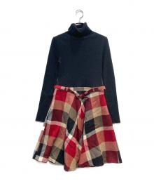 BLUE LABEL CRESTBRIDGE（ブルーレーベルクレストブリッジ）の古着「ニットワンピース」｜ブラック