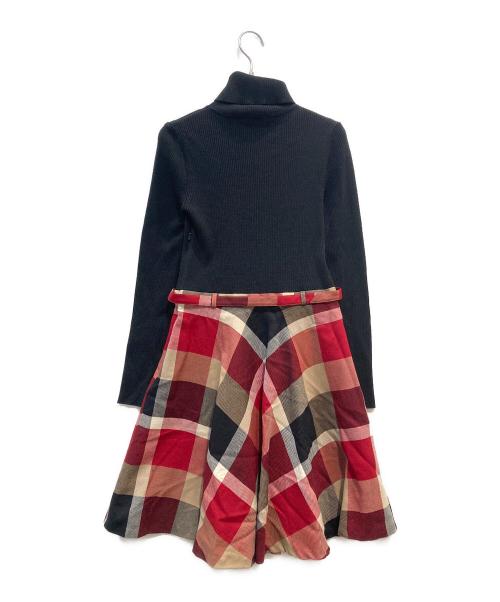 BLUE LABEL CRESTBRIDGE（ブルーレーベルクレストブリッジ）BLUE LABEL CRESTBRIDGE (ブルーレーベルクレストブリッジ) ニットワンピース ブラック サイズ:38の古着・服飾アイテム