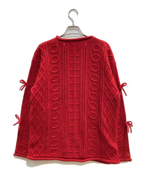 POPPY（ポピー）POPPY (ポピー) Kurukuru ribbon loose knit くるくるリボンルーズニット レッド サイズ:Fの古着・服飾アイテム