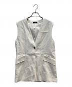 anuansアニュアンス）の古着「リネンミドルレングスジレ」｜ホワイト