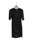 LAUREN RALPH LAURENローレンラルフローレン）の古着「総柄ワンピース」｜ブラック