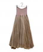 AK+1エーケーワン）の古着「リネンマキシスカート」｜ピンク