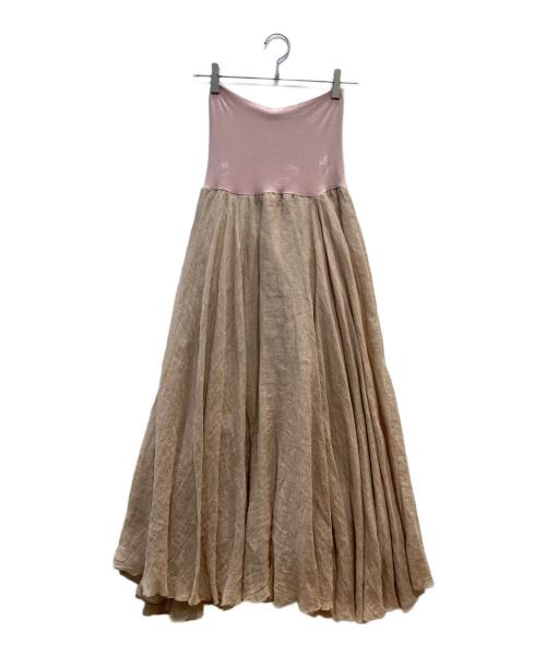 AK+1（エーケーワン）ak+1 (エーケーワン) リネンマキシスカート ピンク サイズ:FREEの古着・服飾アイテム