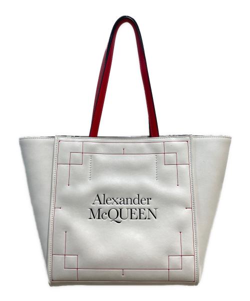 ALEXANDER McQUEEN（アレキサンダーマックイーン）ALEXANDER McQUEEN (アレキサンダーマックイーン) レザートートバッグ レッドの古着・服飾アイテム