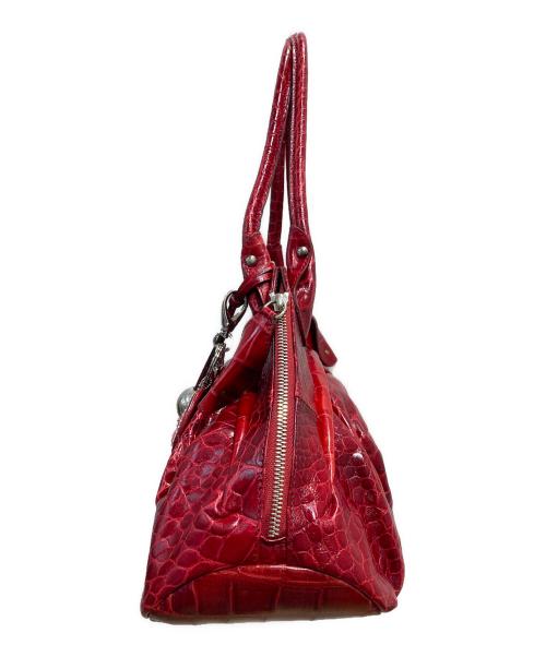 FURLA（フルラ）FURLA (フルラ) クロコ型押しトートバッグ レッドの古着・服飾アイテム