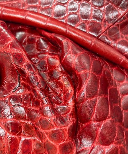 FURLA（フルラ）FURLA (フルラ) クロコ型押しトートバッグ レッドの古着・服飾アイテム