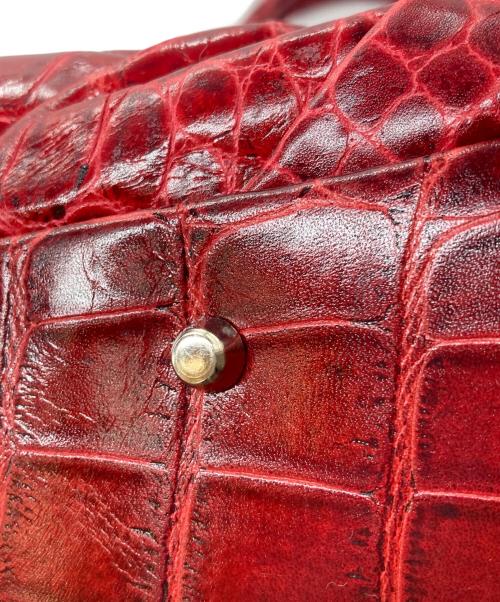 FURLA（フルラ）FURLA (フルラ) クロコ型押しトートバッグ レッドの古着・服飾アイテム