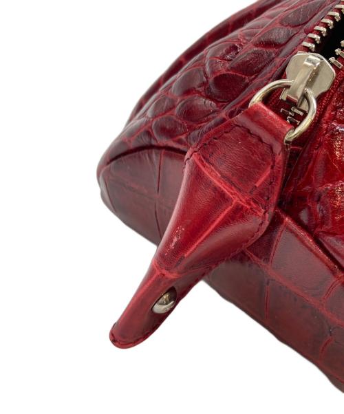 FURLA（フルラ）FURLA (フルラ) クロコ型押しトートバッグ レッドの古着・服飾アイテム