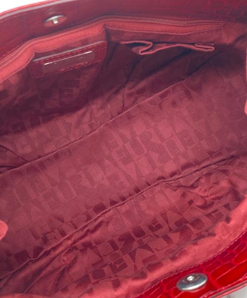 FURLA（フルラ）FURLA (フルラ) クロコ型押しトートバッグ レッドの古着・服飾アイテム