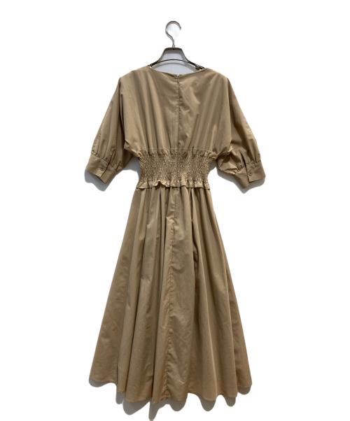 FRAY ID（フレイ アイディー）FRAY ID (フレイ アイディー) ウエストシャーリングフレアーワンピース ベージュ ベージュの古着・服飾アイテム