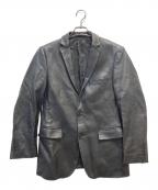 BURBERRY BLACK LABELバーバリーブラックレーベル）の古着「ラムレザー2Bテーラードジャケット」｜ブラック