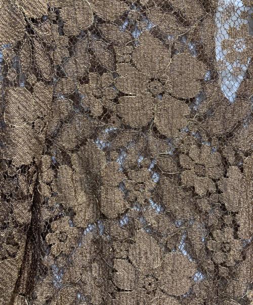 VERMEIL par iena（ヴェルメイユ パー イエナ）VERMEIL par iena (ヴェルメイユ パー イエナ) ラメリバーレースパフスリーブブラウス ブラウン サイズ:-の古着・服飾アイテム