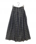 HER LIP TOハーリップトゥ）の古着「Checked Jacquard Volume Skirt」｜ブラック