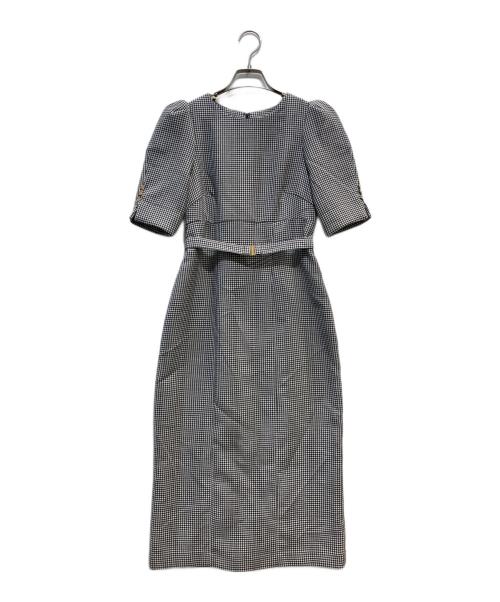 HER LIP TO（ハーリップトゥ）Her lip to (ハーリップトゥ) Lady Checkered Belted Midi Dress ブラック サイズ:Sの古着・服飾アイテム
