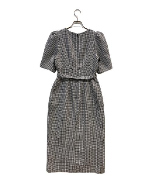 HER LIP TO（ハーリップトゥ）Her lip to (ハーリップトゥ) Lady Checkered Belted Midi Dress ブラック サイズ:Sの古着・服飾アイテム