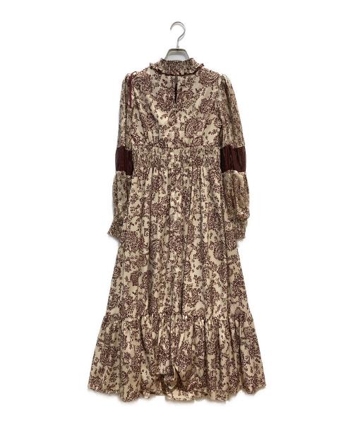 HER LIP TO（ハーリップトゥ）Her lip to (ハーリップトゥ) Winter Floral Long-sleeve Dress ブラウン サイズ:Sの古着・服飾アイテム