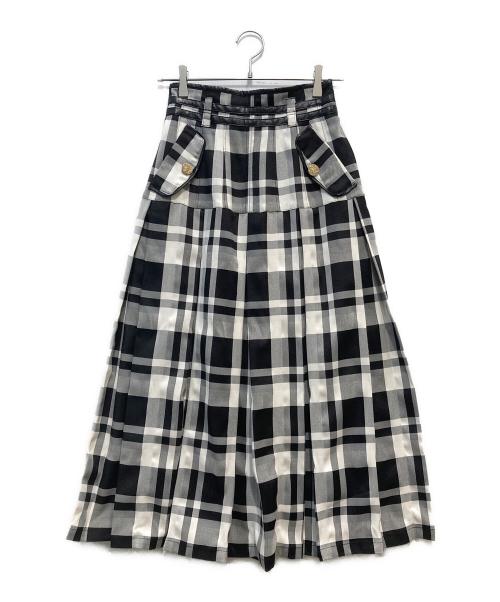 HER LIP TO（ハーリップトゥ）Her lip to (ハーリップトゥ) pleated check skirt ブラック サイズ:Sの古着・服飾アイテム