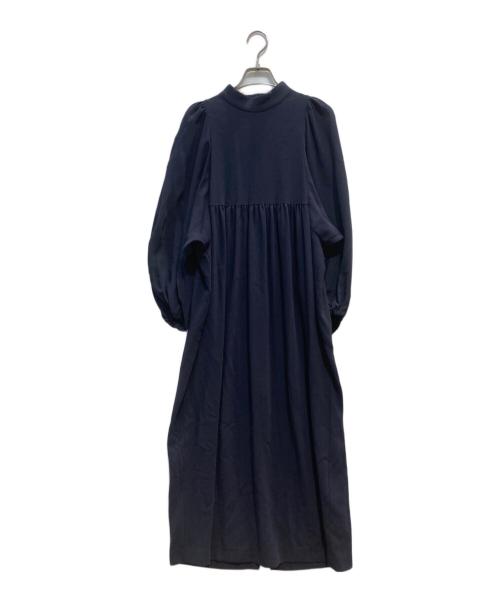 VERMEIL par iena（ヴェルメイユ パー イエナ）VERMEIL par iena (ヴェルメイユ パー イエナ) アセテートバックサテンジョーゼットワンピース ネイビー サイズ:-の古着・服飾アイテム