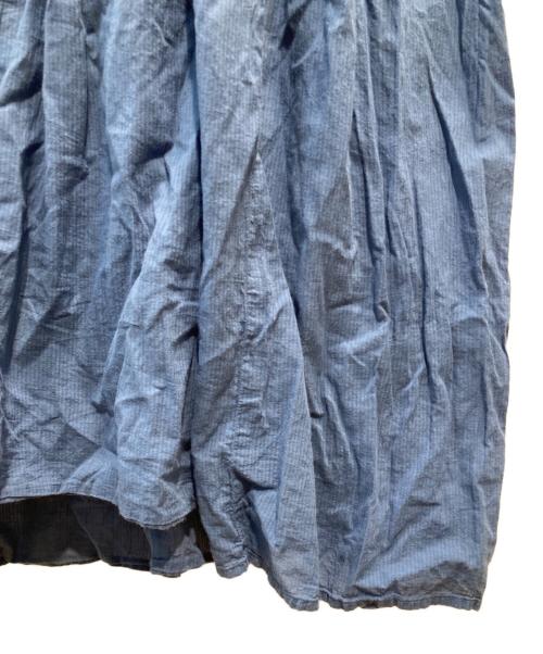 maison de soil（メゾンドソイル）maison de soil (メゾンドソイル) 80s ORGANIC STRIPE(OVERDYE) MINI PINTUCK PULLOVER DRESS ブルー サイズ:2の古着・服飾アイテム