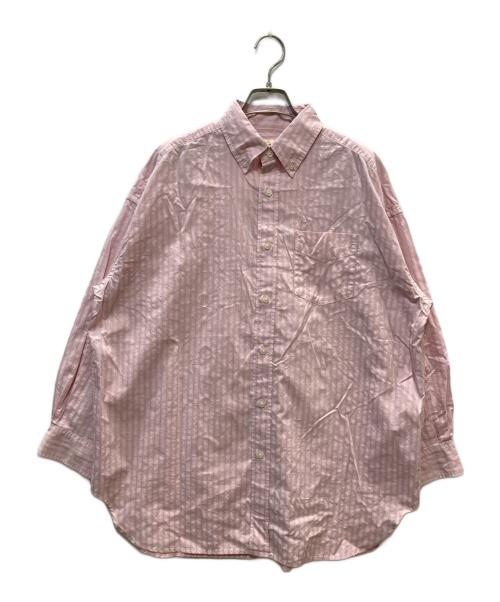 BEAMS BOY（ビームスボーイ）BEAMS BOY (ビームスボーイ) ドビー ストライプ ビッグ ボタンダウン シャツ ピンク サイズ:-の古着・服飾アイテム