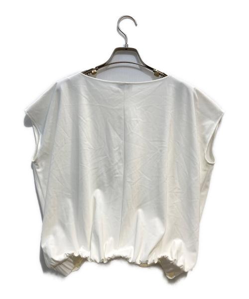 MOGA（モガ）MOGA (モガ) トリアセハイテンションショート丈ブラウス ベージュ サイズ:2の古着・服飾アイテム