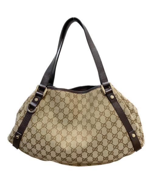 GUCCI（グッチ）GUCCI (グッチ) GGキャンバストートバッグ ブラウンの古着・服飾アイテム