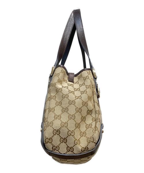 GUCCI（グッチ）GUCCI (グッチ) GGキャンバストートバッグ ブラウンの古着・服飾アイテム