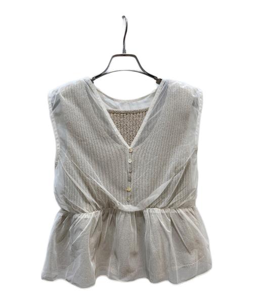 Olu.（オルドット）Olu. (オルドット) シアードッキングニット ベージュの古着・服飾アイテム