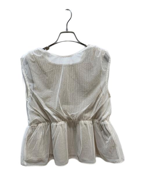 Olu.（オルドット）Olu. (オルドット) シアードッキングニット ベージュの古着・服飾アイテム