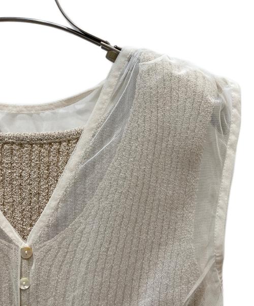Olu.（オルドット）Olu. (オルドット) シアードッキングニット ベージュの古着・服飾アイテム