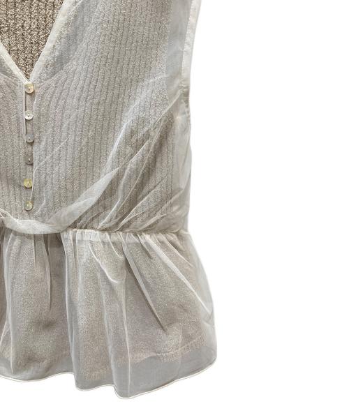 Olu.（オルドット）Olu. (オルドット) シアードッキングニット ベージュの古着・服飾アイテム