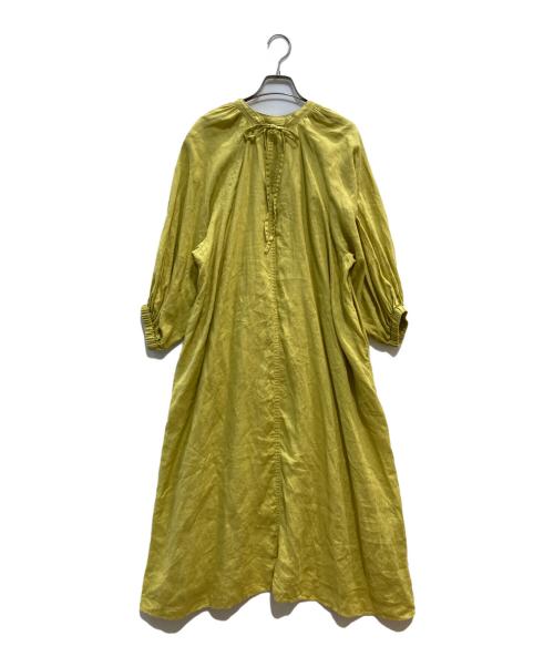 SLOBE IENA（スローブ イエナ）SLOBE IENA (スローブ イエナ) ボリュームスリーブリネンワンピース イエロー サイズ:38の古着・服飾アイテム